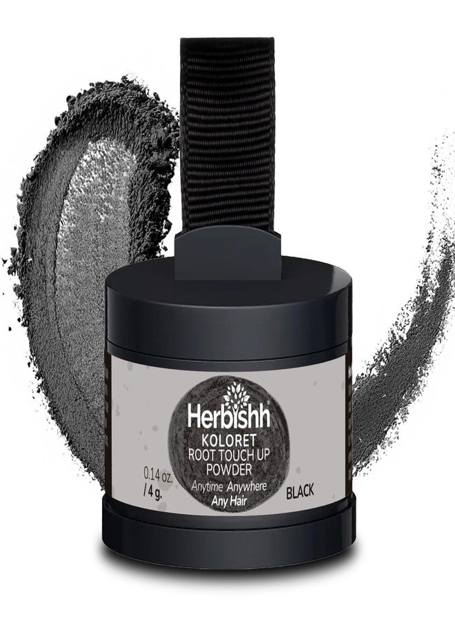 هيربيش بودرة كولوريت لتغطية جذور الشعر - بودرة سوداء طبيعية للنساء والرجال، تغطية فورية للشعر الرمادي، خافي عيوب خط الشعر للشعر الخفيف وبقع الصلع، مقاومة للماء والتلطخ، 4 غرام - Image 1